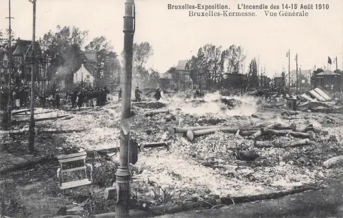 Bruxelles-Exposition. L'Incendie des 14-15 Août 1910 Bruxelles-Kermesse. Vue Générale -799408