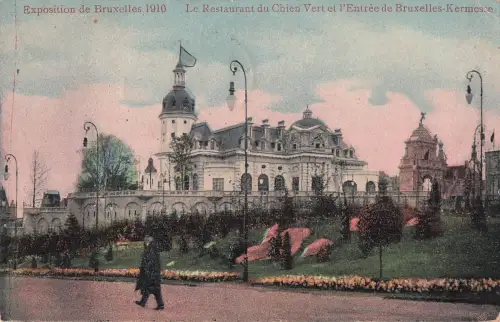 Exposition de Bruxelles 1910 Le Restaurant du Chien Vert et l'Entrée de Bruxelles-Kermesce -799304