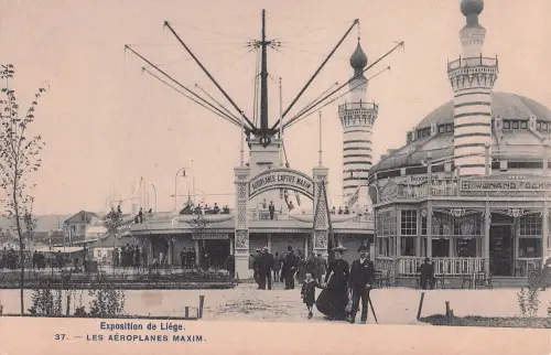 AK Liège, Exposition de Liège, les Aéroplanes Maxim -799380