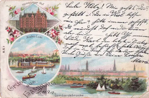 Gruss aus Hamburg - Litho -799214