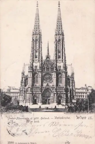 AK Wien, Votivkirche im Bilderrahmen, Passepartout -799578