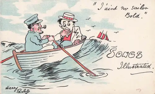 Harry Parlett, vom Künstler signierte humorvolle PCs. SONGS ILLUSTRATED Ain't no Sailor Bold -799662