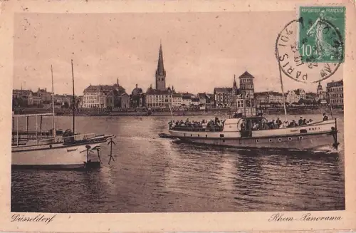 Ak Düsseldorf am Rhein, Rheinpanorama, Schiffe -799858