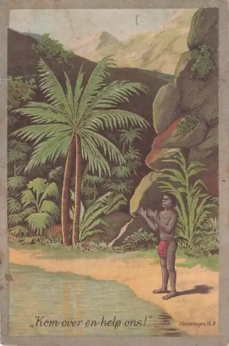 Der Text lautet: „Komm herüber und hilf uns!“ -799846