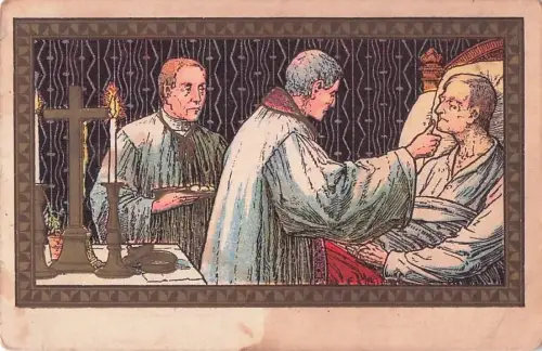 Sakrament der Krankensalbung, früher oft als „Letzte Ölung“ bezeichnet. -799844