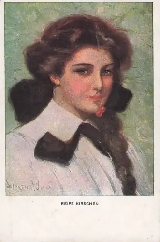 Künstler AK REIFE KIRSCHEN -799958