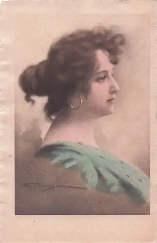 Schöne Frauen Jugendstil Vintage-Postkarte -799922