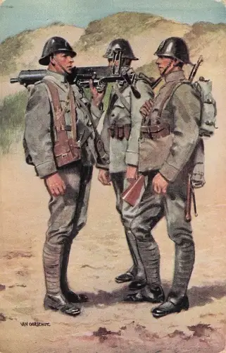 Künstler Ak van Oorschot, Niederländische Soldaten in Uniformen, Infanterie -799966