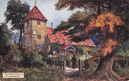 London, England, ca. 1910, Tuck Oilette-Postkarte, Perivale Church, Middlesex, malerisch -799944