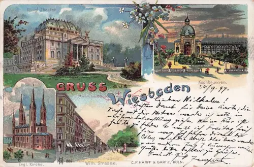 Gruss aus Wiesbaden - Litho -800002