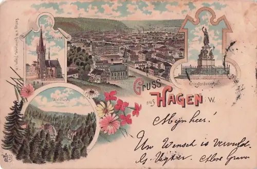 Gruss aus Hagen - Litho -800088