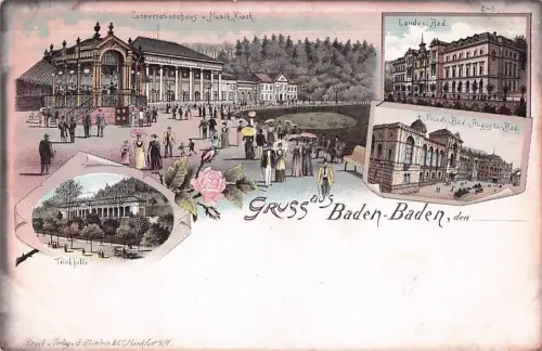 AK / Ansichtskarte Baden Baden Conversationshaus Musik Kiosk Trinkhalle Landesbad -800042