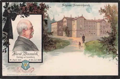 alte Ak Trauerkarte - Bismarck, Schloss Friedrichsruh, ungelaufen -799972