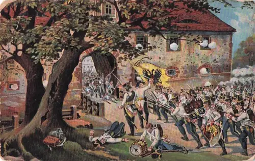 Gefecht bei Connewitz am 16. Oktober. Das Schloß Dölltz Im Süden von Leipzig -800034