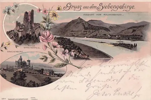 AK Litho Gruss aus dem Siebengebirge Hotel Kölner Hof Königswinter a. Rhein -800178