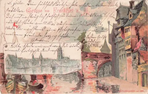 Künstler Ak Frankfurt am Main, Teilansicht, Brücke -800202