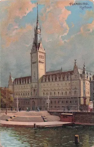 Litho Hamburg Mitte Altstadt, Rathaus -800258