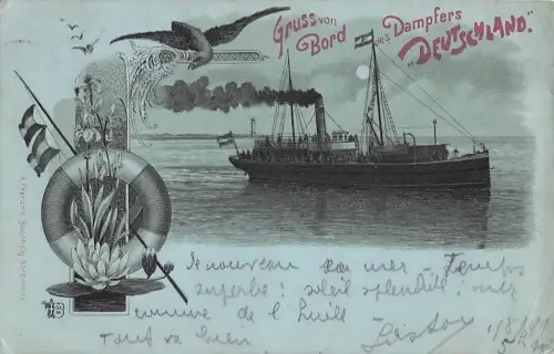Die Postkarte zeigt den Dampfer „Deutschland -800272