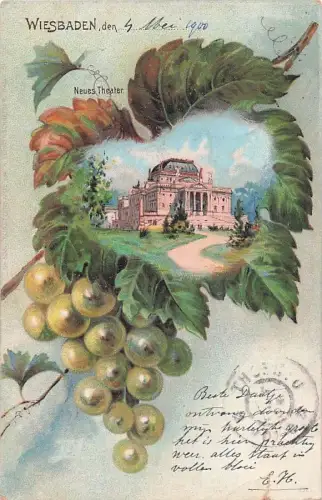 Lithographie Wiesbaden, Am Neuen Theater -800214