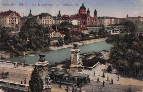AK / Ansichtskarte München Isaranlagen mit Lukaskirche München -800204
