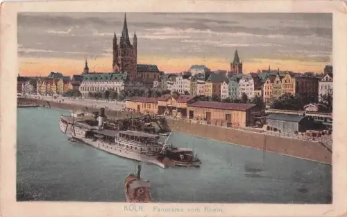Ansichtskarte Köln Rhein Panorama Rheindampfer Kat. Köln -800286