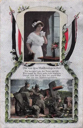 Junge Frau denkt an ihren Liebsten von der Maschinengewehrkompanie -800220