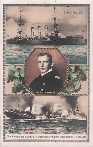 Kreuzers S.M.S. Emden im Indischen Ozean zu Beginn des Ersten Weltkriegs -800280