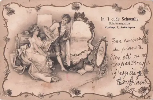 AK Maler zeigt einer Frau sein Landschaftsbild -800374