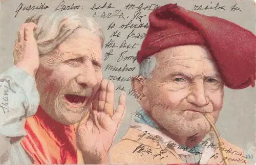 Ak Altes Paar, Portrait -800360