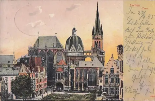 AK Aachen Dom gelaufen n. Koblenz 18.6.1906 -800436