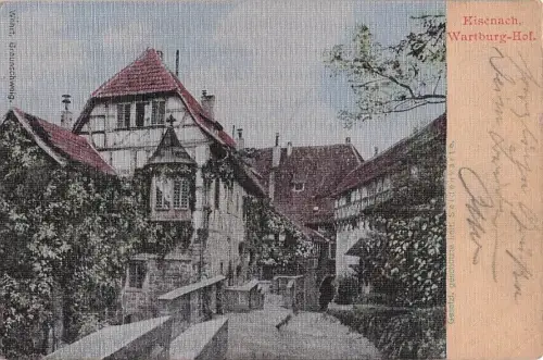 Eisenach - Wartburg, Burghof, Burg, Thüringen (1908) +++ gelaufen -800464