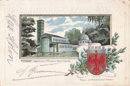 Potsdam, Brandenburg - Friedenskirche mit Mauseleum Kaiser Friedrichs; Stadtwappen -800542