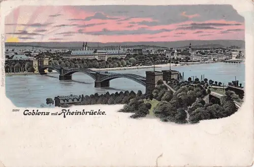 Goblenz mit Rheinbrücke. -800532