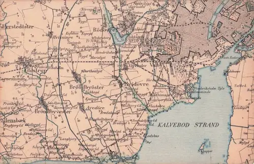 Die Karte zeigt die Region um Glostrup, Rødovre, Brøndbyøster, Hvidovre und Avedøre. -800418