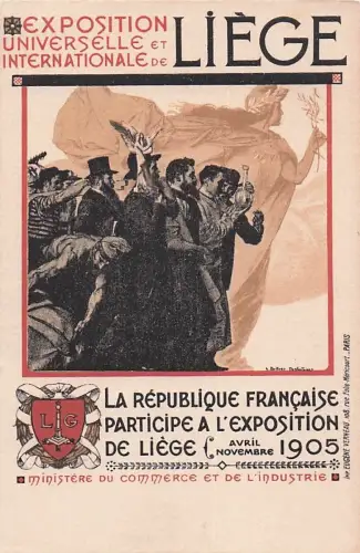 Künstler Ak Liège Lüttich Wallonien, Expo 1905, République Francaise, Weltausstellung -800586