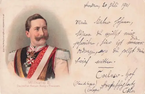 Lithographie Kaiser Wilhelm II. mit Orden -800588