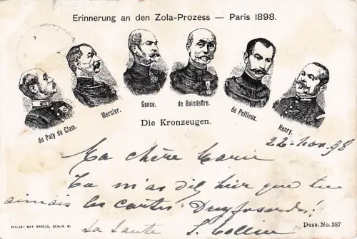erinnert an den Zola-Prozess in Paris im Jahr 1898 -800578