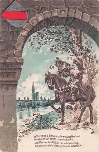 STRASSBURG - Elsass - Bas-Rhin CPA 67 Souvenir-Postkarte Reiter A Staerck -800650