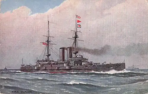 H M S Duncan Our Ironclads Tuck Oilette Serie V 9183 1912 -800716