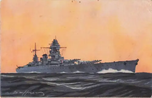 Künstler Ansichtskarte / Postkarte Französisches Kriegsschiff, Cuirassé Dunkerque -800694