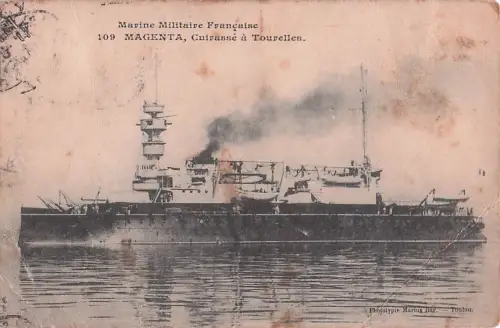 Marine Militaive Française 109 MAGENTA, Cuirassé à Tourelles. -800790