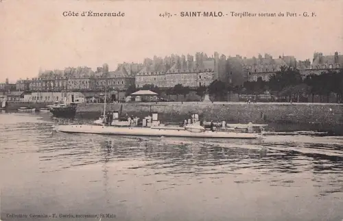 Côte d'Émeraude 4487. SAINT-MALO. Torpilleur sortant du Port G. F. -800856
