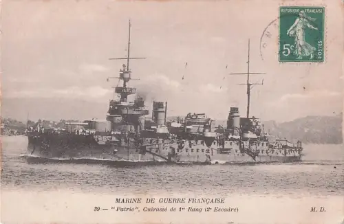 MARINE DE GUERRE FRANÇAISE 39- "Patrie", Cuirassé de 1" Rang (2ª Escadre) -800862