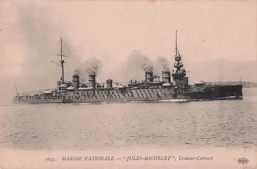 1673. MARINE NATIONALE "JULES-MICHELET", Croiseur-Cuirassé -800804