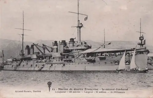 Marine de Guerre Française Le cuirassé Condorcet -800814