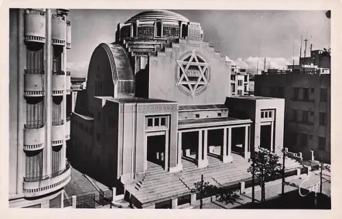 JUDAICA, TUNIS, LA SYNAGOGUE, Vintage REAL PHOTO Postcard -800936