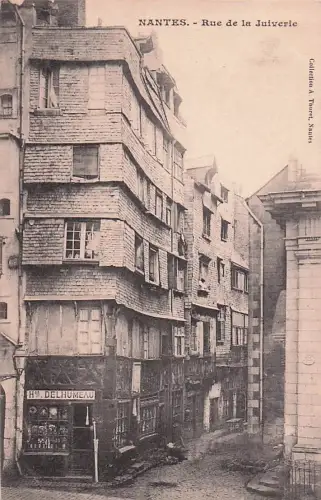 JUDAICA, NANTES, RUE DE LA JUIVERIE, Vintage Postcard -800956
