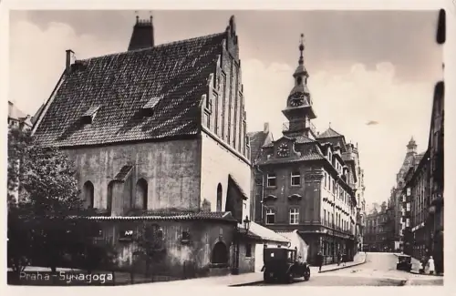 Judaika Ak Praha Prag, Altneu Synagoge, Straßenansicht -800976