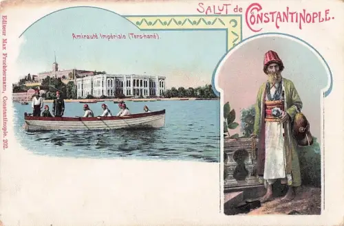 Türkei, Konstantinopel , Rudernde Männer, Postkarte, 1900 -801028