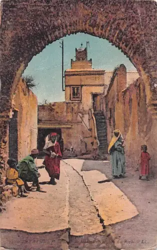 Ak Taza Marokko, Rue de la Medina et Maison du Roghi -801052